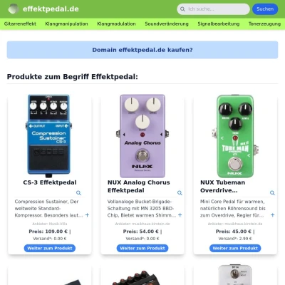 Screenshot effektpedal.de