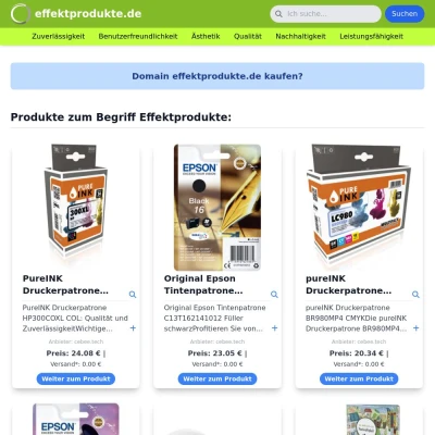 Screenshot effektprodukte.de