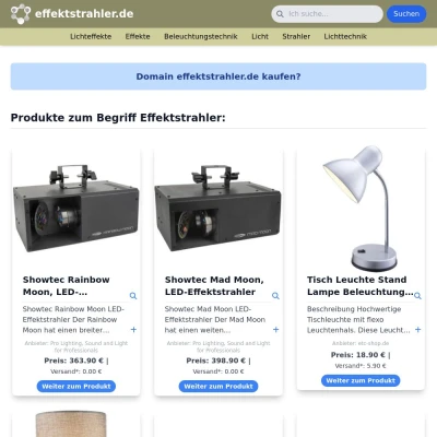 Screenshot effektstrahler.de