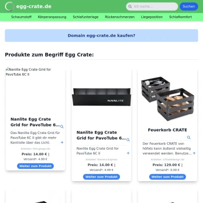 Screenshot egg-crate.de