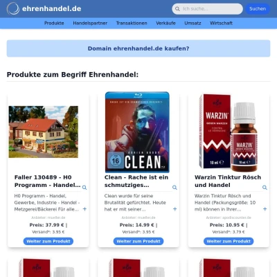 Screenshot ehrenhandel.de