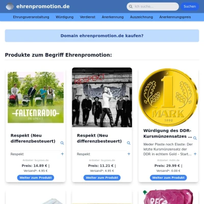 Screenshot ehrenpromotion.de