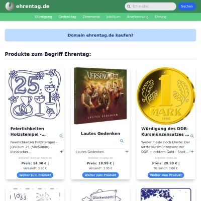 Screenshot ehrentag.de