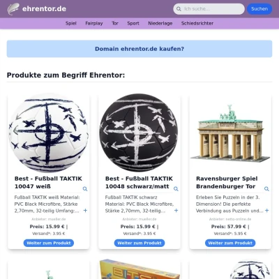 Screenshot ehrentor.de