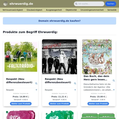 Screenshot ehrwuerdig.de