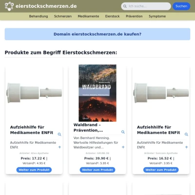 Screenshot eierstockschmerzen.de