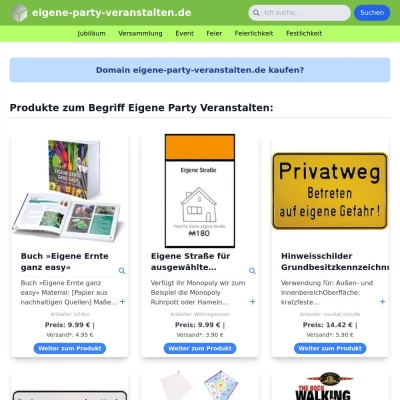 Screenshot eigene-party-veranstalten.de