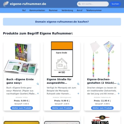 Screenshot eigene-rufnummer.de