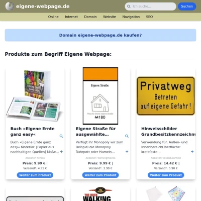 Screenshot eigene-webpage.de