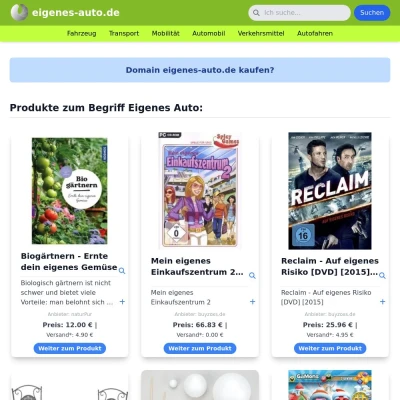 Screenshot eigenes-auto.de