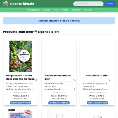 Screenshot eigenes-bier.de