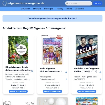 Screenshot eigenes-browsergame.de