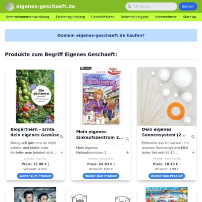 Screenshot eigenes-geschaeft.de