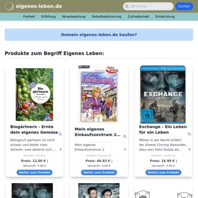 Screenshot eigenes-leben.de