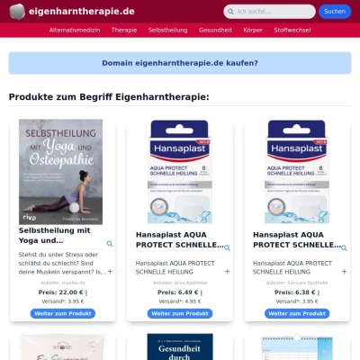 Screenshot eigenharntherapie.de