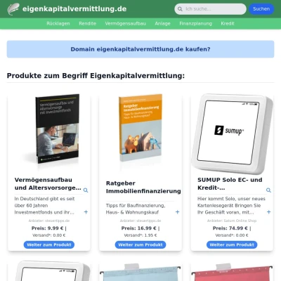 Screenshot eigenkapitalvermittlung.de