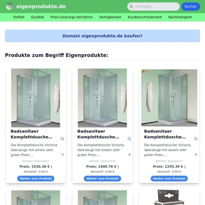 Screenshot eigenprodukte.de