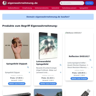 Screenshot eigenwahrnehmung.de