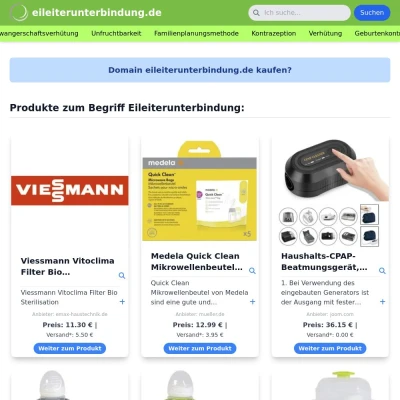 Screenshot eileiterunterbindung.de