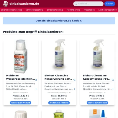 Screenshot einbalsamieren.de