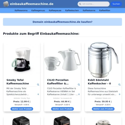 Screenshot einbaukaffeemaschine.de