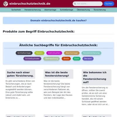 Screenshot einbruchschutztechnik.de