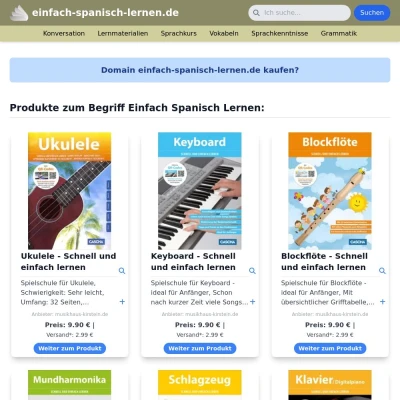 Screenshot einfach-spanisch-lernen.de