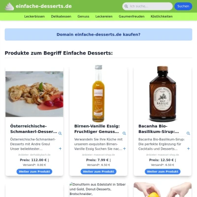 Screenshot einfache-desserts.de