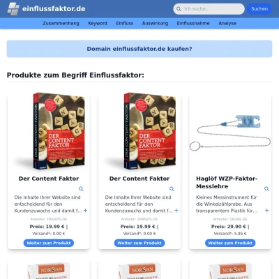 Screenshot einflussfaktor.de