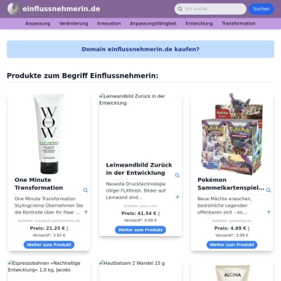 Screenshot einflussnehmerin.de