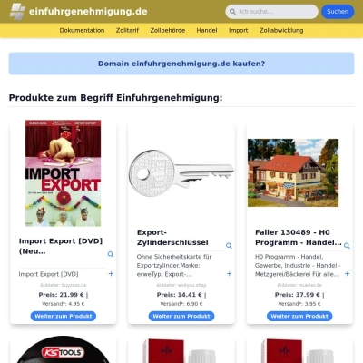 Screenshot einfuhrgenehmigung.de