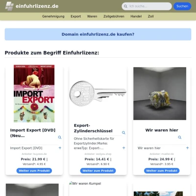 Screenshot einfuhrlizenz.de