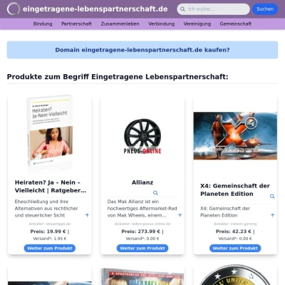 Screenshot eingetragene-lebenspartnerschaft.de