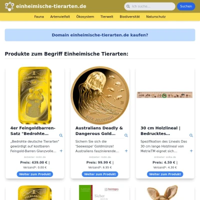 Screenshot einheimische-tierarten.de