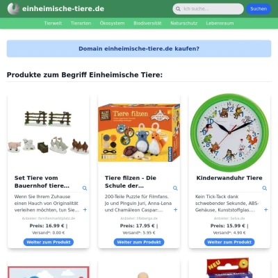 Screenshot einheimische-tiere.de