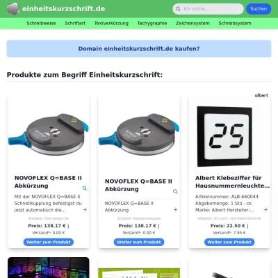Screenshot einheitskurzschrift.de