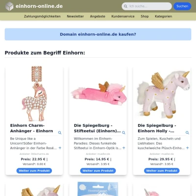 Screenshot einhorn-online.de