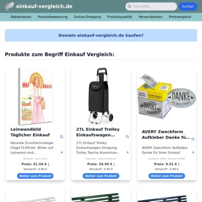 Screenshot einkauf-vergleich.de