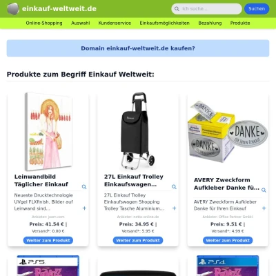 Screenshot einkauf-weltweit.de