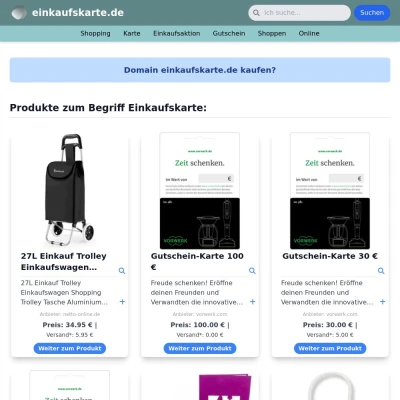 Screenshot einkaufskarte.de
