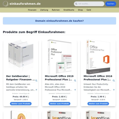 Screenshot einkaufsrahmen.de