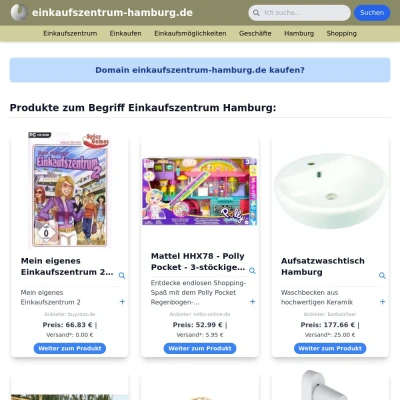 Screenshot einkaufszentrum-hamburg.de