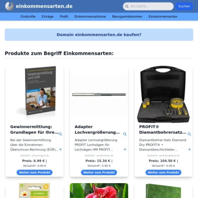 Screenshot einkommensarten.de