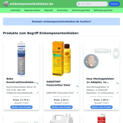 Screenshot einkomponentenkleber.de