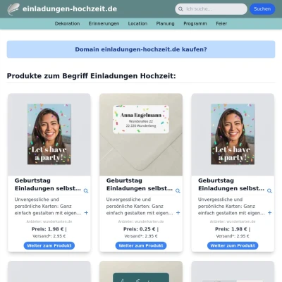 Screenshot einladungen-hochzeit.de