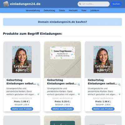 Screenshot einladungen24.de