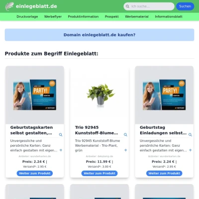 Screenshot einlegeblatt.de