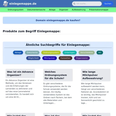 Screenshot einlegemappe.de