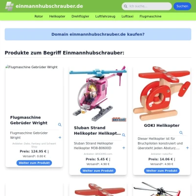 Screenshot einmannhubschrauber.de