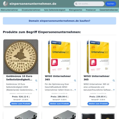 Screenshot einpersonenunternehmen.de